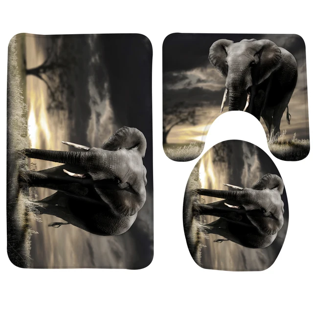 3pcs Bathroom Rug Sets Elephant Tree Gl Pattern Bath Mat Non Slip 3pcs Bathroom Rug Sets Elephant Tree Gl Pattern Bath Mat Non Slip Shower Foam And