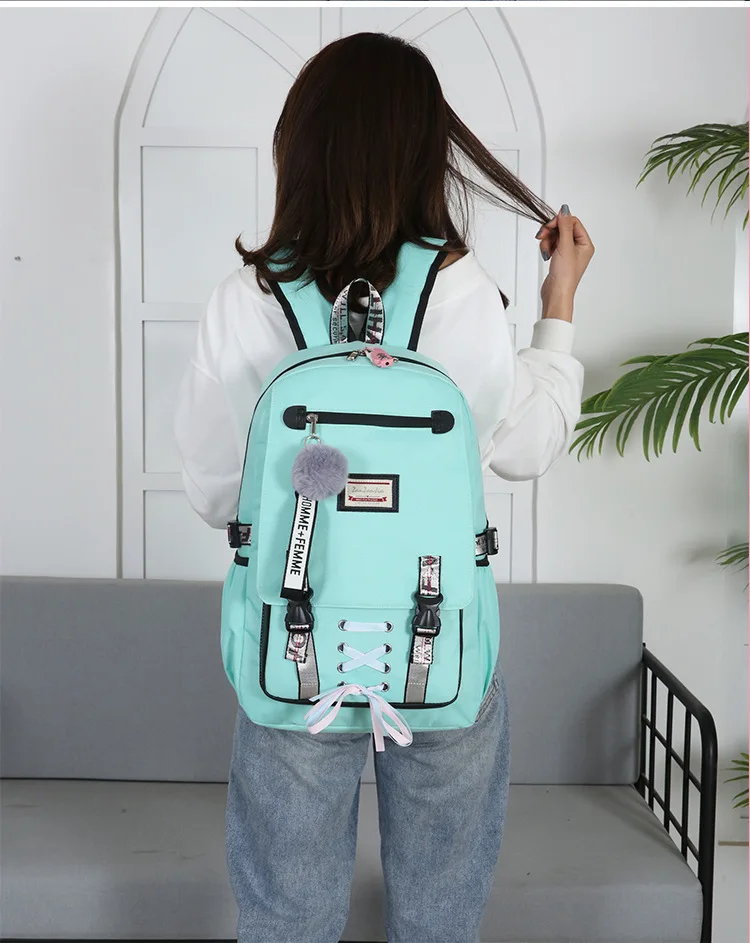 Backpacks School Bags For Teenagers Girls Student Women Larger Capacity Anti-theft USB Backpack Rucksack Female Travel Book Bags