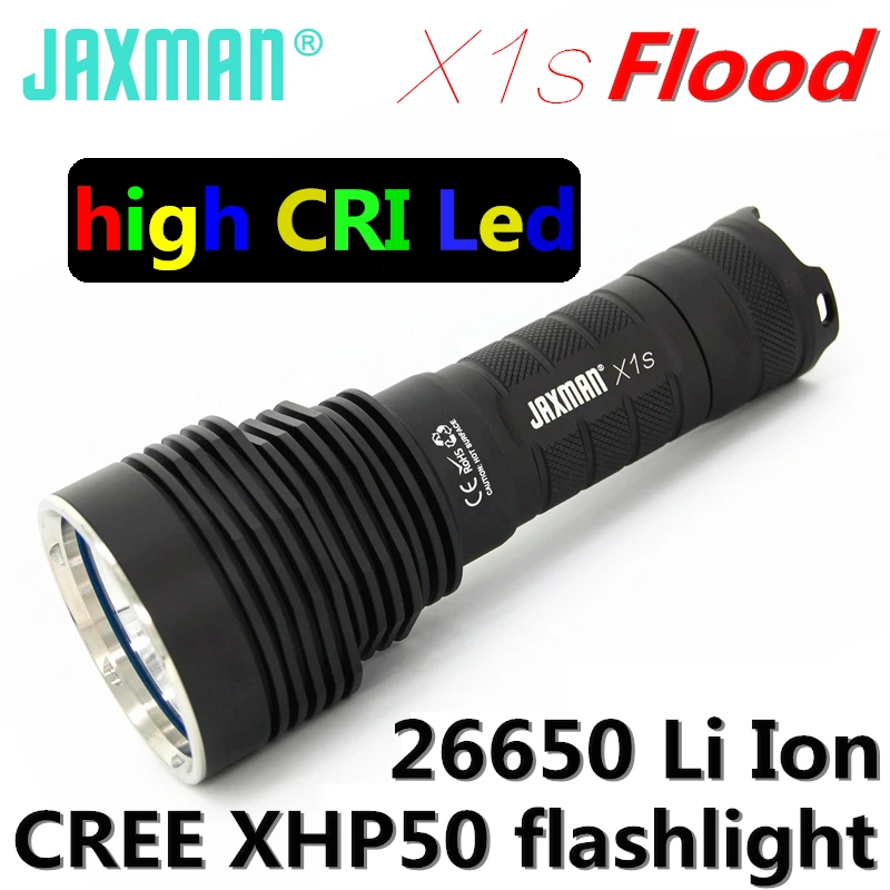 Jaxman X1s high CRI version CREE XHP50 26650 светодиодный фонарик прожектор тактический