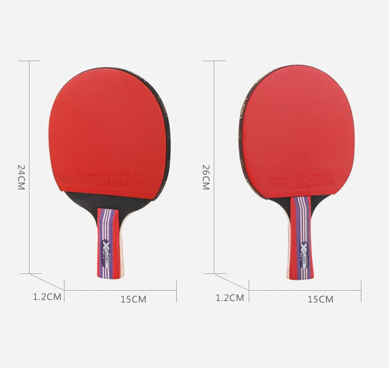 واحد قطعة وكي X-1 المبتدئين 1 نجمة مضرب ترابيزة تنس مضرب طويلة مقبض قصير بينغ بونغ مضرب الجدف البثور في مع حقيبة حمل