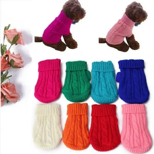 1Pcs Knitted Dog Jacket Sweater Pet Jackets Vest Clothes Cat Puppy Coat Clothes Small Winter Warm Soft Costume Apparel