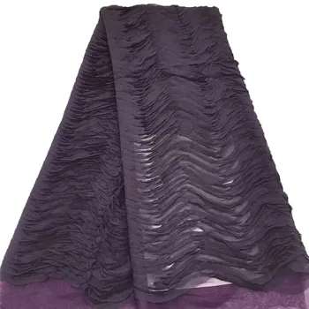 

Popular French Net Lace African Fabric Nigeria High Quality African Wedding Lace 5 Yards Tulle Embroidered Fabric for Lady X1536