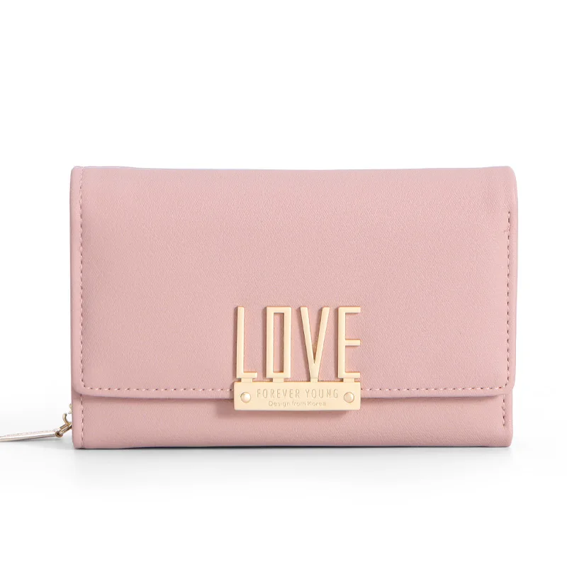 WEICHEN FOREVER YOUNG брендовые дизайнерские кошельки женские короткие портмоне женский держатель для карт Многофункциональный кошелек на молнии - Цвет: Розовый