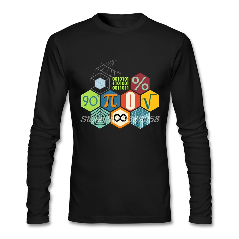 Мужская футболка с длинным рукавом Math Pi популярная Повседневная из хлопка 2019|men t