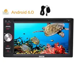 Android 6.0 двойной Дин DVD плеер quad-core GPS навигации 6.2 ''Поддержка USB/SD FM AM авторадио + бесплатная Географические карты и внешний Micro