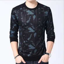 YAXITE Autumn Winter Mens T Shirts Print Black Brand Clothing For Man’s Long Sleeve T-Shirts Slim Plus Size Tops Tees 9202