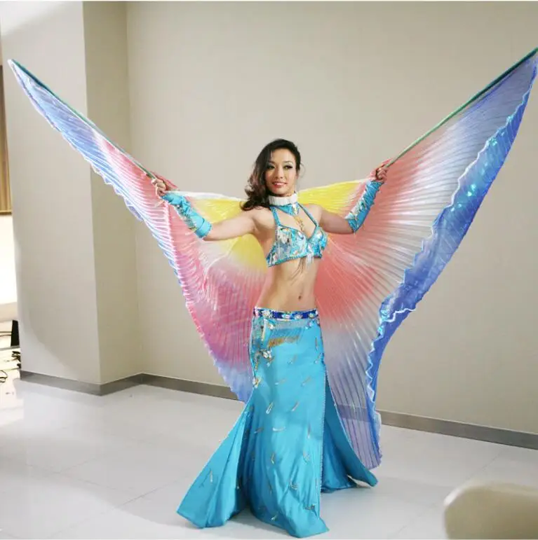 Girl Women's Egyptian Egypt New Belly Dance Costume Colorful Isis Wings No Stick Angel Wings Cheap