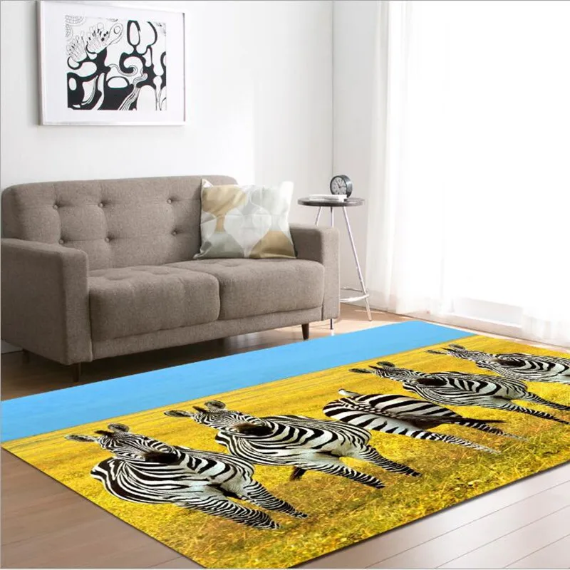 

Cute zebra printing carpets for living room play rug baby bedroom Game Crawl Mat Rugs Child bathroom Non-slip carpet kids room