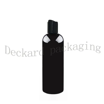 

Wholesale 30pcs 300ml Disc Cap Plastic Bottle Cosmetic Bottles black PET Sample Dropper Essence Oil Liquid Lotion bottle