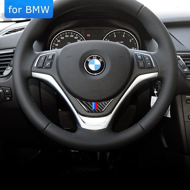 For BMW E84 X1 Car Steering Wheel Sticker M stripe Emblem Stickers 2011 2015 Carbon Fiber Trim ...