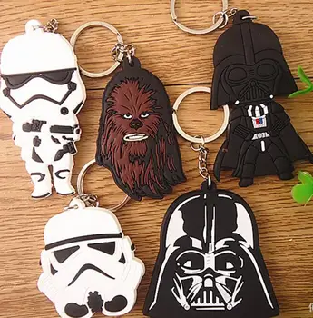 

New 30 pcs Mixed Star Wars PVC Key Ring Cartoon Keychains Bag Pendant For Best Gift T-41