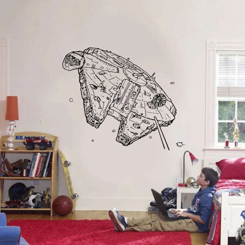 Millenium Falcon Wall Decal Star Wars Vinyl Sticker For Boy S