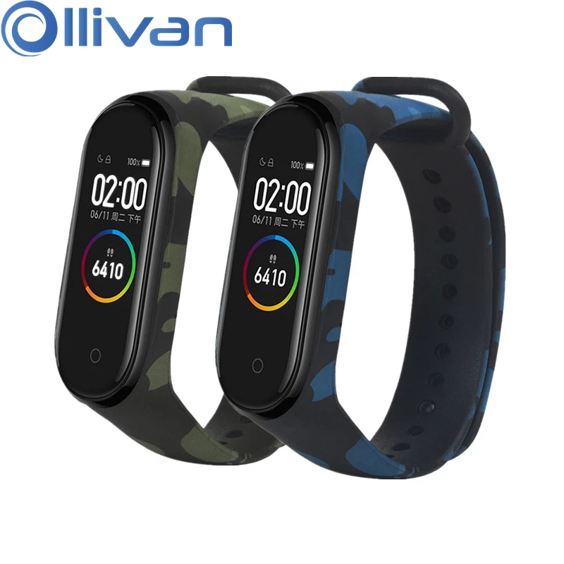 

Camouflage Silicone Strap For Xiaomi Mi Band 4 smart band Sport Bracelet Mi Band 4 Accessories replacement Wristbands Pulseira