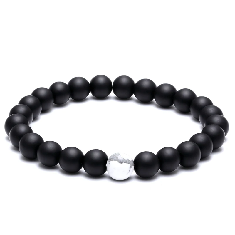 Classic Natural Stone Bead Bracelet Black 8mm Volcanic Stone Men Friendship Bracelet Distance Couple Bracelets For Women Jewelry