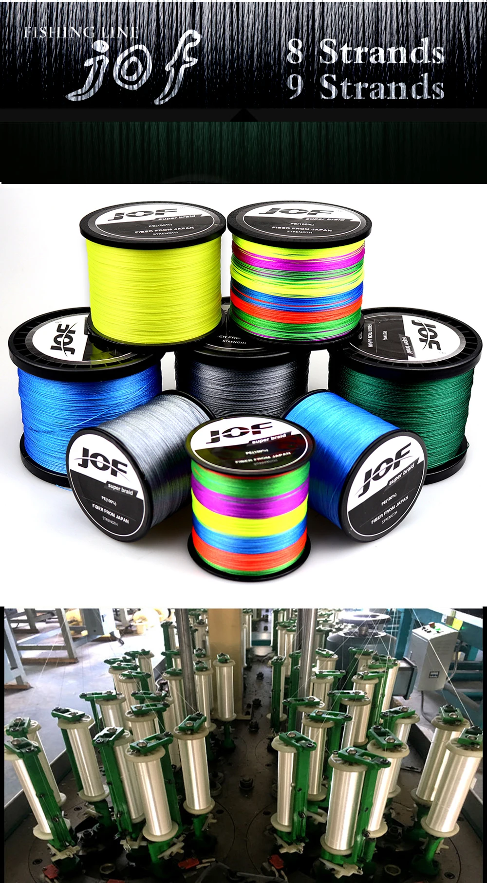 fio de pesca linha 20-108lb material pesca da carpa