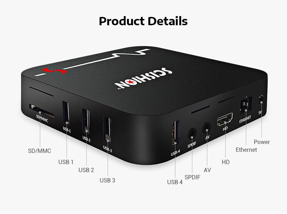 SCISHION модель Smart tv Box 2 + 16 Гб RK3229 4 K Android 8 1 ГГц WiFi Простая установка медиаплеер для