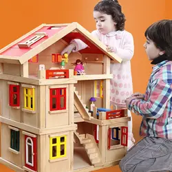 Кукольный дом мебели Diy кукольный домик игрушки для детей деревянные Casa De Boneca Diy кукольный домик игрушки для детей
