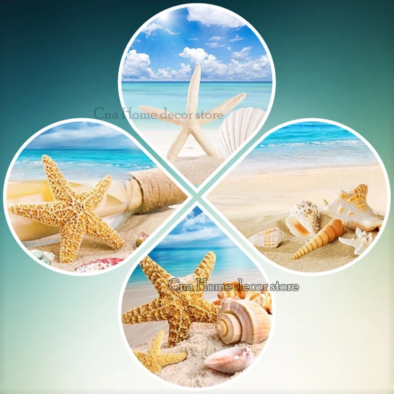 

2019 New arrival starfish sea scenery 5D diy diamond paintings full embroidery pattern 3d cross stitch kits room decoration