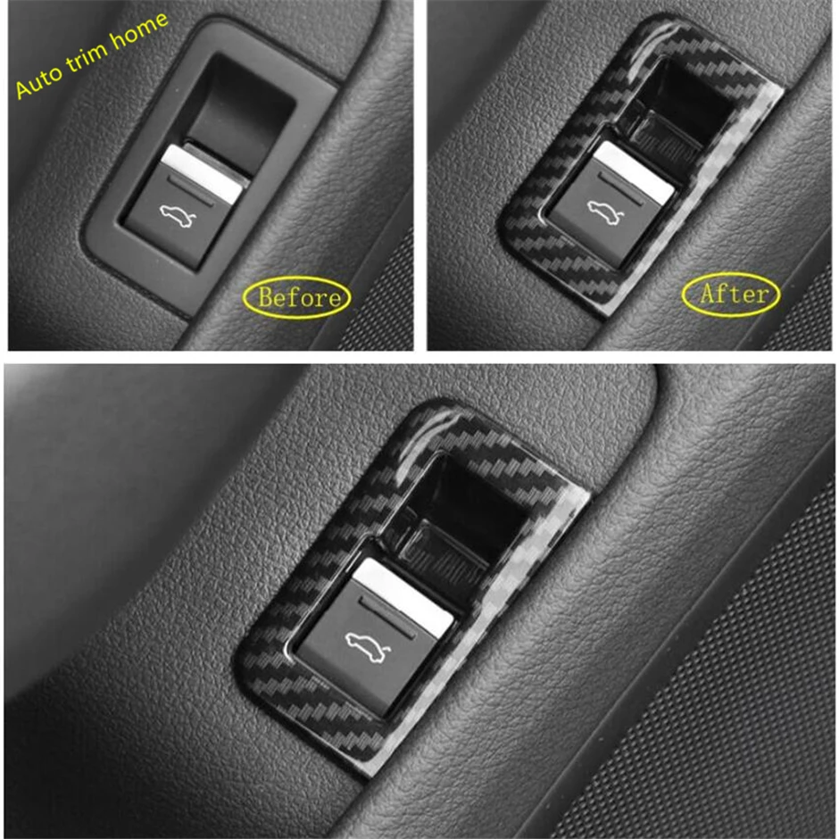 

Lapetus Car Rear Trunk Door Control Button Switch Frame Cover Trim ABS Carbon Fiber Look Fit For Audi A6 C8 2019