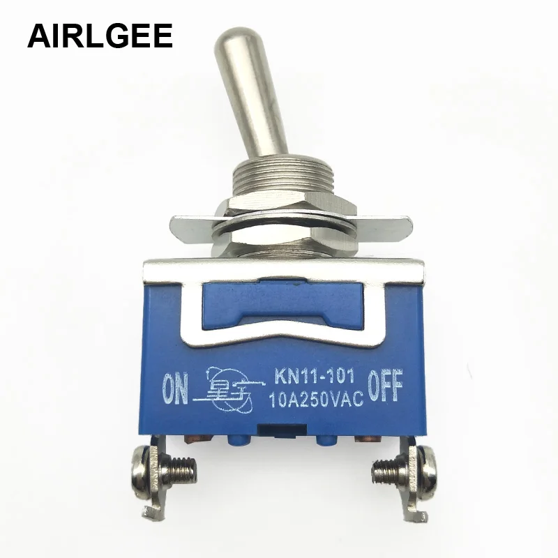 AC250V 10A ON/OFF 2 Positions Toggle Switch Screw Terminals Feet SPST ...