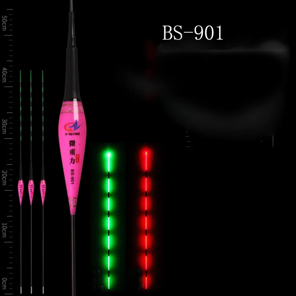 2019 Fishing fish drift LED intelligent alarm bite hook color electronic drift nano micro gravity luminous fishing float 40J1 (10)
