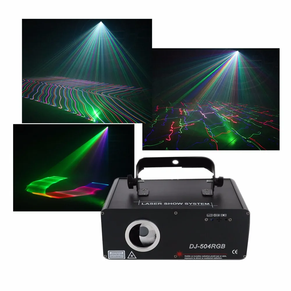 AUCD 5 In 1 RGB 3D Network Laser Program Source DMX Projector Stage Lighting PRO DJ Show KTV Scanner Lights DJ-504RGB AUCD 5 In 1 RGB 3D Network Laser Program Source DMX Projector Stage Lighting PRO DJ Show KTV Scanner Lights DJ-504RGB