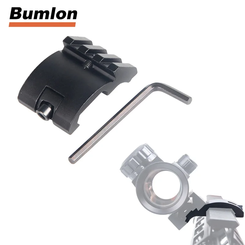 45 Degree Offset Picatinny Rail Mount Adapter 20mm Low Profile 3 Slots for Scope Sight Flashlight (1-1)