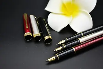 

STOHOLEE Quality New Metal Silver Roller Ball Pen Refill Ballpoint Pen Office School Suppliers Stationery promotion brand pen