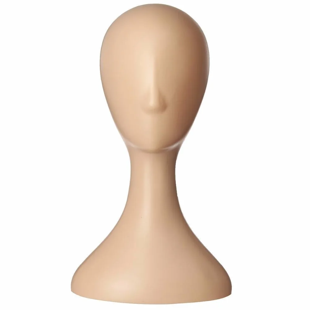 

CAMMITEVER 16 inch Yellow Tall Female Plastic Abstract Mannequin Manikin Head Model Wig Hair Cap Jewelry Display Stand