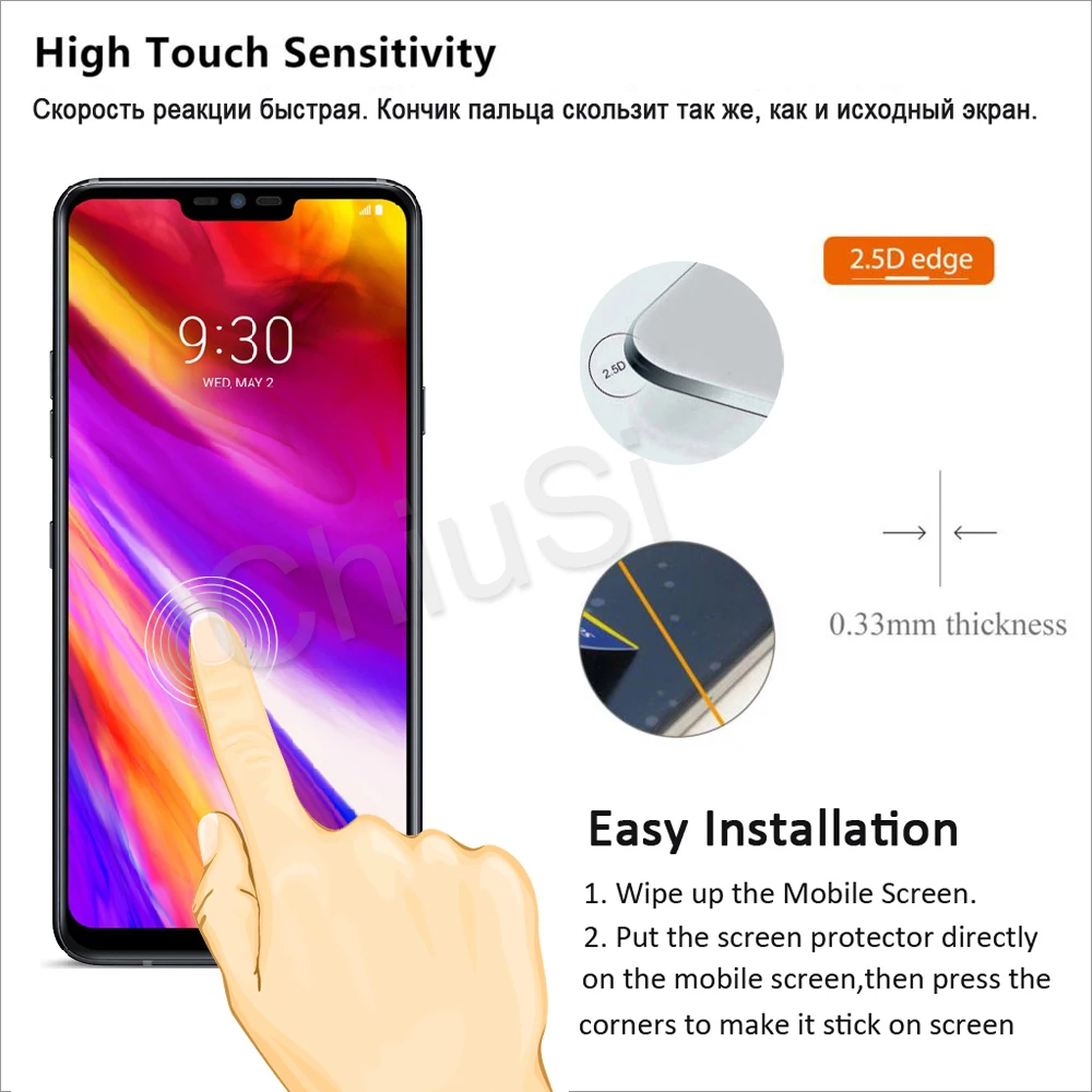 2.5D 9H Премиум Закаленное стекло для LG G7 Fit/G7 One/G7 ThinQ полное покрытие Защитная пленка для LG G7