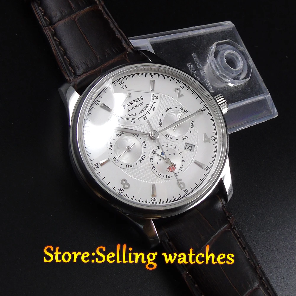 Parnis 43 мм автоматические мужские часы Япония 26 ювелирные изделия 9100 Движение Мужские t сапфировые часы