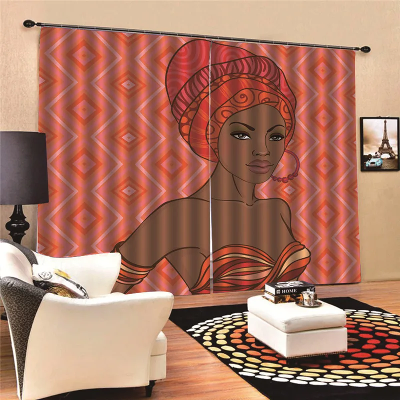 Girl Thick Luxury Wavy Kitchen Curtains for Living Room bedroom curtains Decoration Modern Blackout 3D Digital Print MA22
