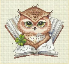 

Needlework 14CT Cross Stitch, DIY Count Cross Stitch, Embroidery Set, Owl reading a book
