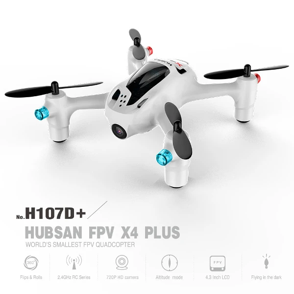 

Hubsan FPV X4 Plus H107D+ 6-Axis Gyro With 2MP 720P Wide Angle HD Camera Altitude Hold Mode RC Quadcopter RTF