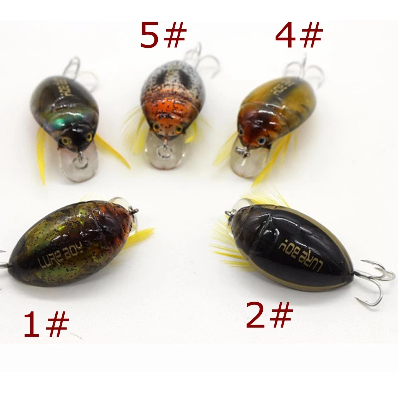 2017 أعلى درجة اليابان خنفساء الصيد إغراء Crankbait المياه العذبة Pesca إيسكا الاصطناعي الحشرات الطعم المتذبذب الصيد معالجة 3.5 سنتيمتر 4g