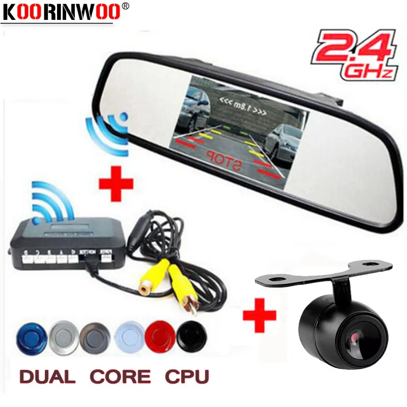 Koorinwoo 2 4G Беспроводная автомобильная парковочная система датчика комплект с HD 5