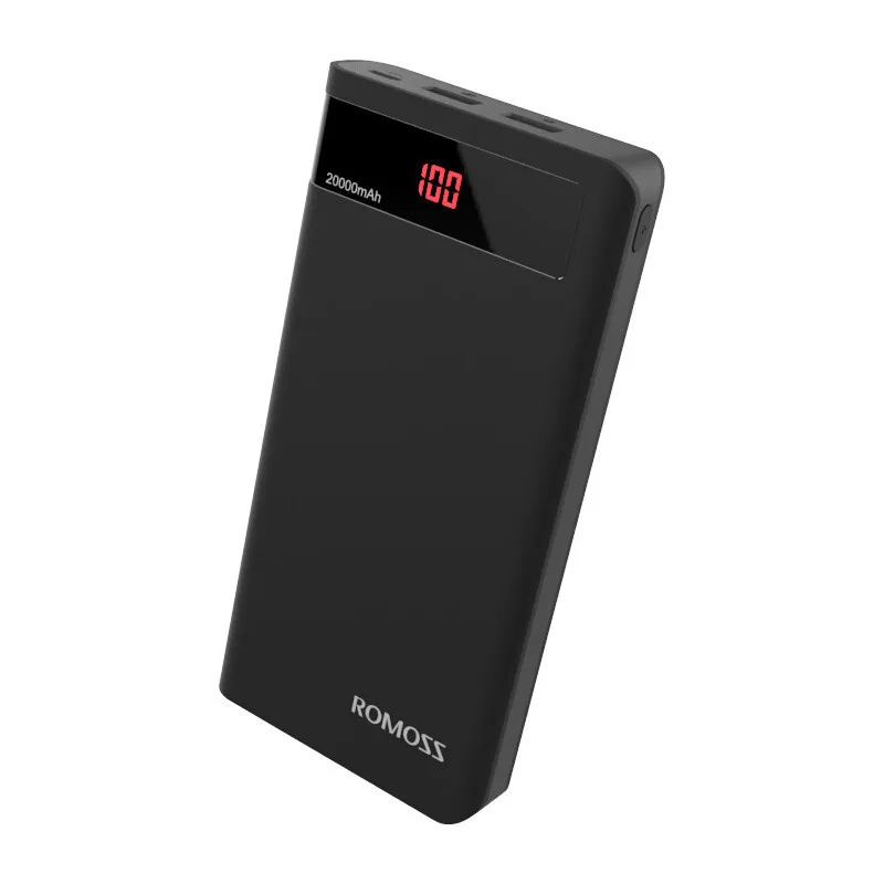 ROMOSS, черный внешний аккумулятор, 20000 мА/ч, внешний резервный аккумулятор, внешний аккумулятор, а, USB выход, портативное зарядное устройство для Mi, iPhone, huawei, samsung