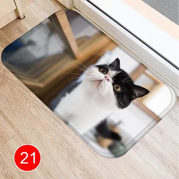 

Cute Cat Pattern Floor Mat Carpets Floor Rug Kitchen Living Bathroom Non-slip Backing LXY9 OC09