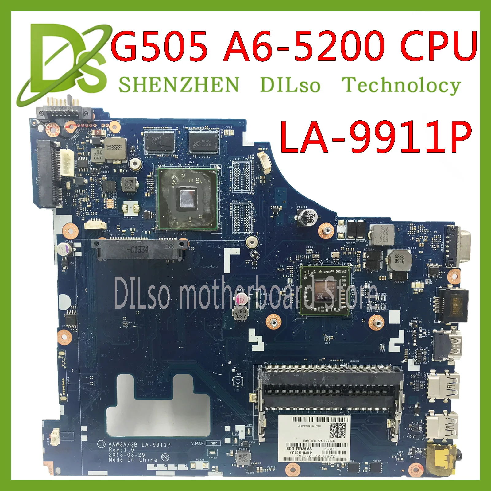 50% OFF  KEFU VAWGA/GB LA-9911P motherboard for Lenovo G505 motherboard A6-5200 CPU HD8570M/R5 M230 2G origi