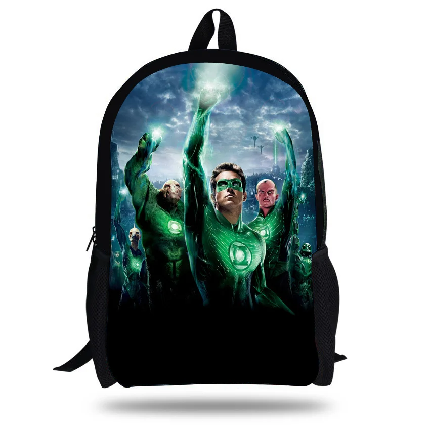 

16-inch Superhero Backpacks For Boys Green Lantern School Bags For Teenagers Children School Backpack Mochila Infantil Menino