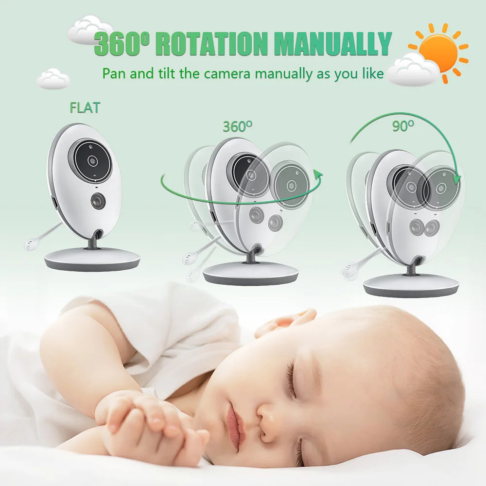 

KERUI VB605 Wireless 2.4 inch LCD Audio Video Baby Monitor Radio Nanny Music Intercom IR 24h Portable Baby Camera