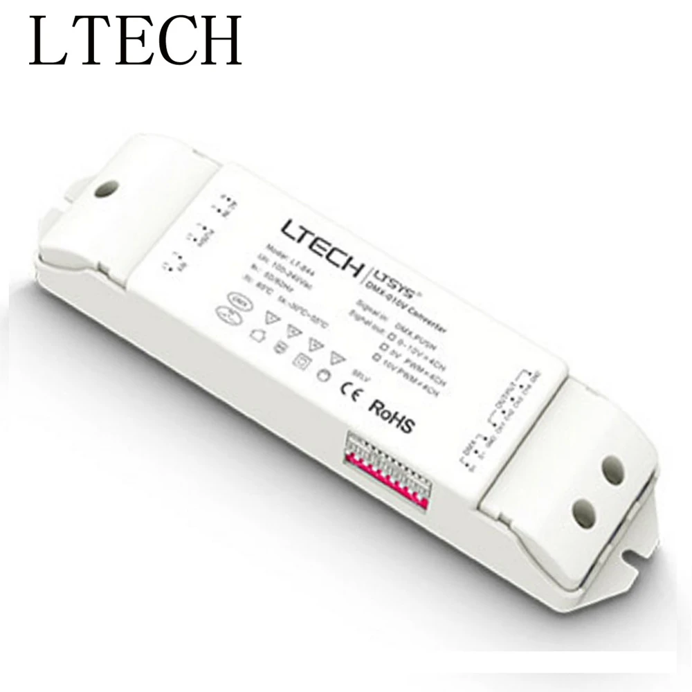 

Xnbada LTECH DMX-0-10V Dimming Module LT-844 DMX/RDM Push Dim AC100-240V Input 0-10V ,5V PWM,10V PWM Output For Led Lights