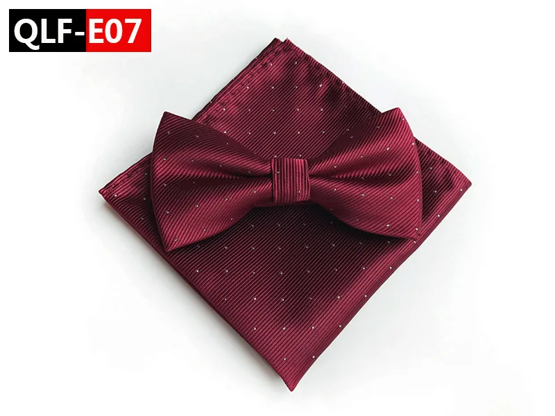 Шелковый галстук-бабочка комплекты носовых платков для мужские свадебные Серебряный горошек печатных лук комплект галстуков