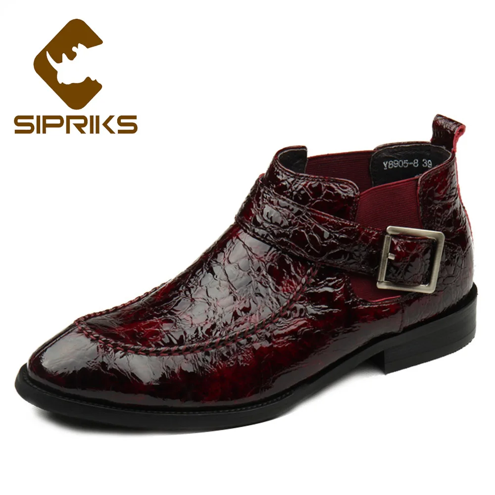 Sipriks Chelsea Boots For Men Fashion Flat Chelsea Boot With Buckle