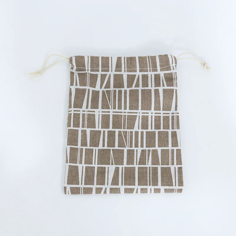 Модная Многофункциональная портативная дорожная косметичка, хлопковая Студенческая тканевая сумка на шнурке - Цвет: Brown-M