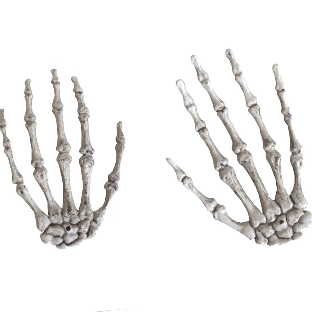 

Halloween Skeleton Hands - Realistic Life Size Severed Plastic Skeleton Hands for Halloween Props Decorations, 2 Pieces(Right &