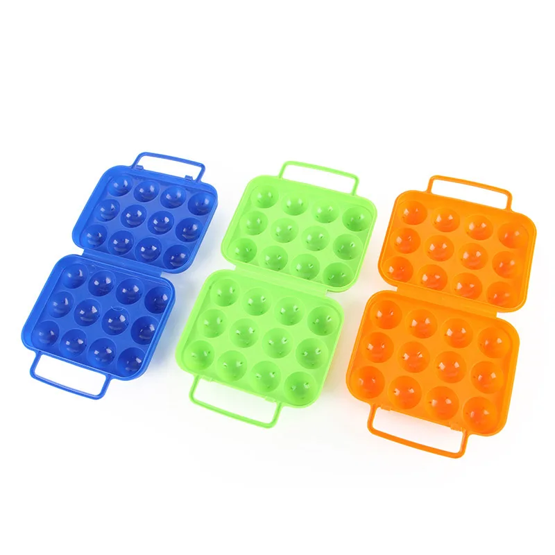 1 unid plástico 12 cuadrículas Portable Camping Picnic barbacoa al aire libre caja de huevo cocina huevo cajas de almacenamiento
