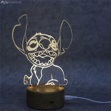 Творческий прекрасный мультфильм акрил 3D светодиодный ночник деревянный база USB ночник маленькая спальня ночники дети Рождественские подарки