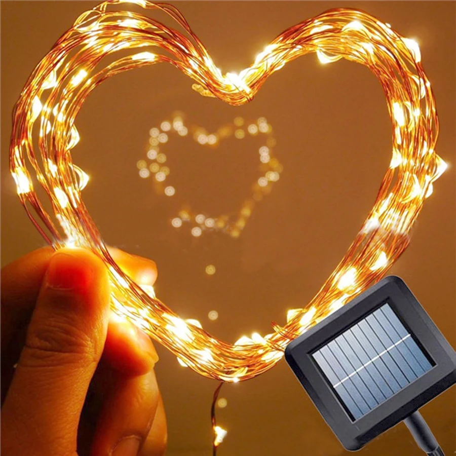 

Hi-Lumix 10M 100Leds Solar Outdoor Garland Copper Wire String Light Waterproof Fairy String For Garden Wedding Christmas Party