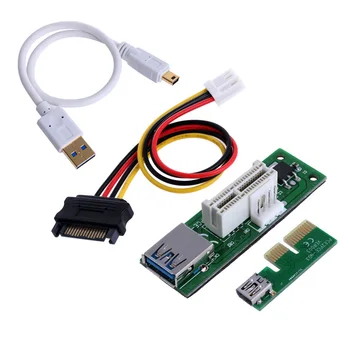 

1 Set Mini Extender Cable 4pin PCI-E PCI Express Extension1X Riser Card Power USB 30cm New And High Speed